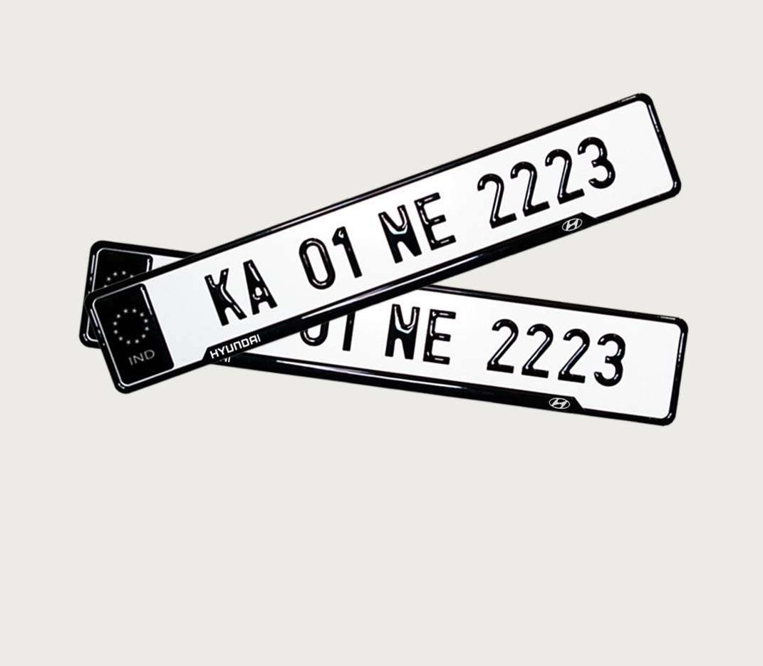 Hyundai Car Premium Reflective 3D Gel Number Plate